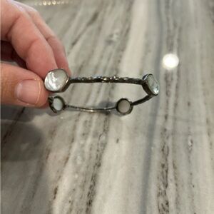 SILPADA B2383 FOUR MOONS Mother of Pearl Bangle Bracelet $159 Mint Condition